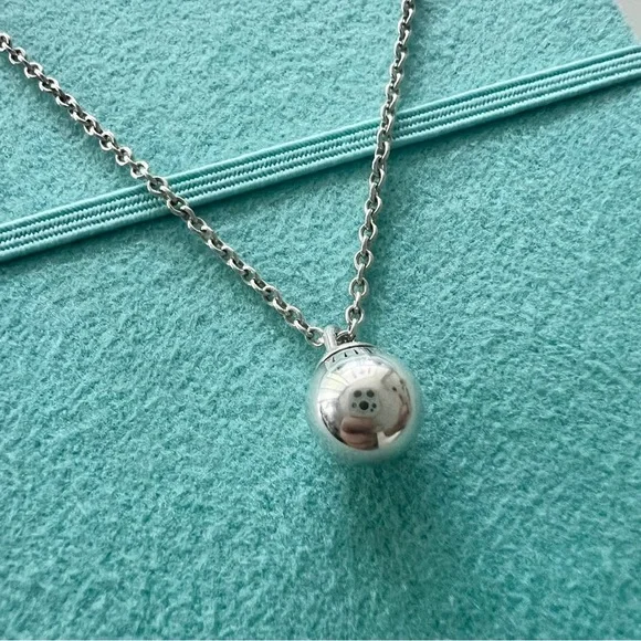 SOLD Tiffany & Co. Hardwear 8mm Ball Pendant Adjustable Necklace 16”-18” - Picture 6 of 10